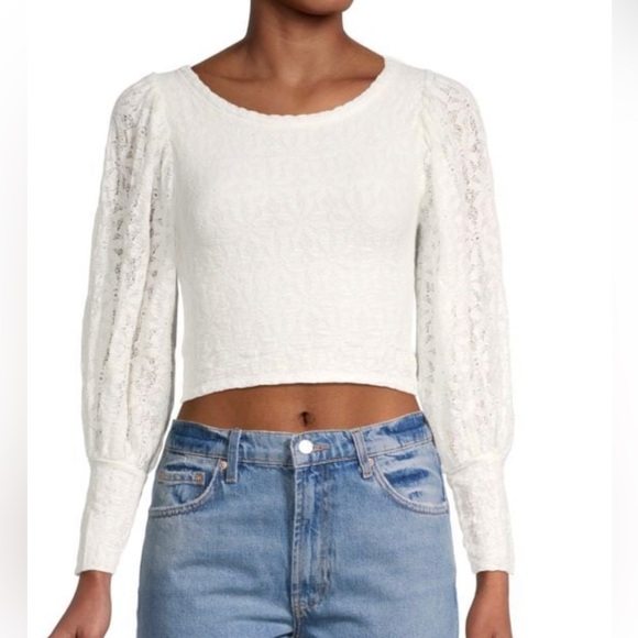 🆕 FREE PEOPLE Tea Time Cropped Top in Jasmine - Picture 2 of 11